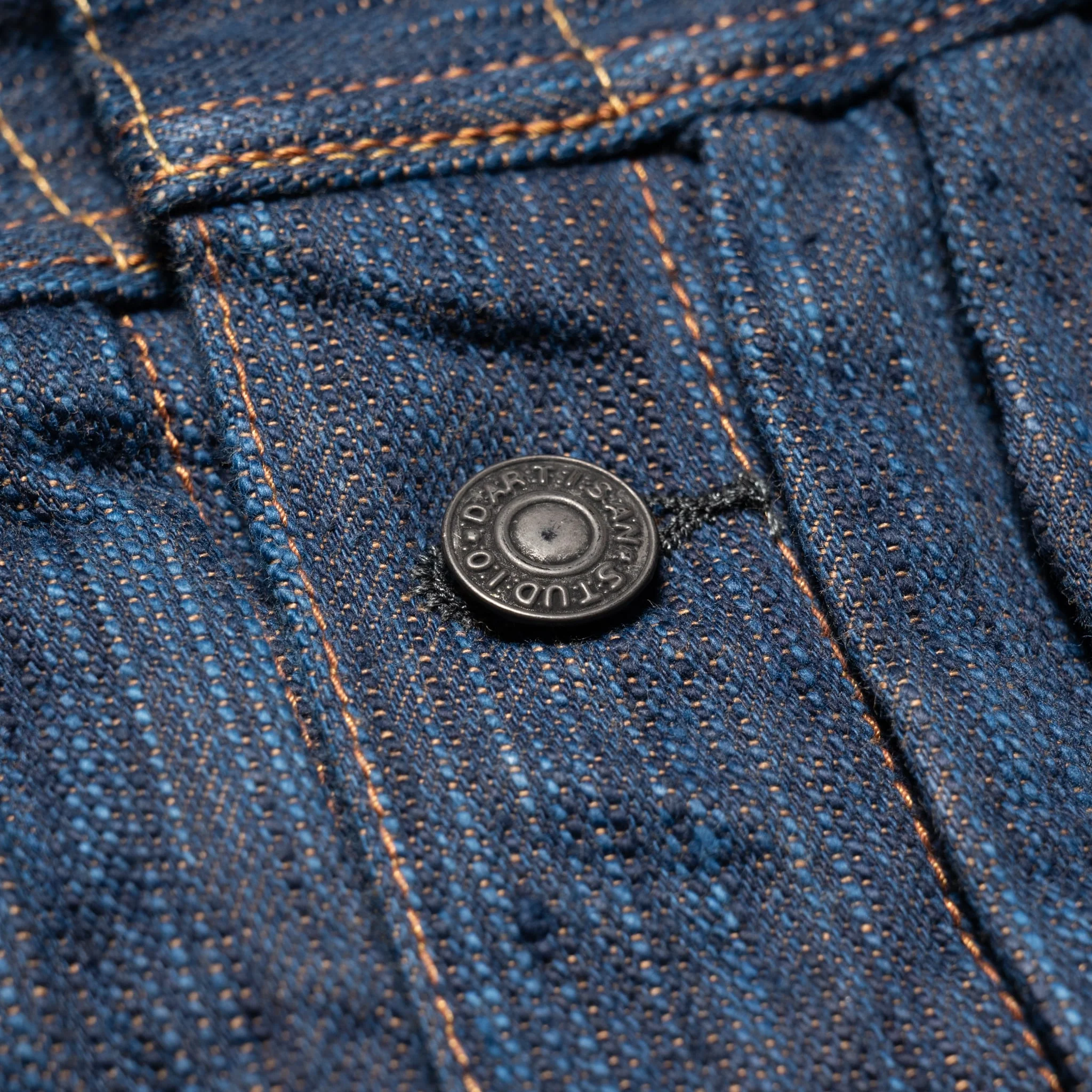 D4615 "Awa Sho-ai Kakishibu" 15oz Natural Indigo Kakishibu Selvedge Denim Type 2 Jacket - Image 7