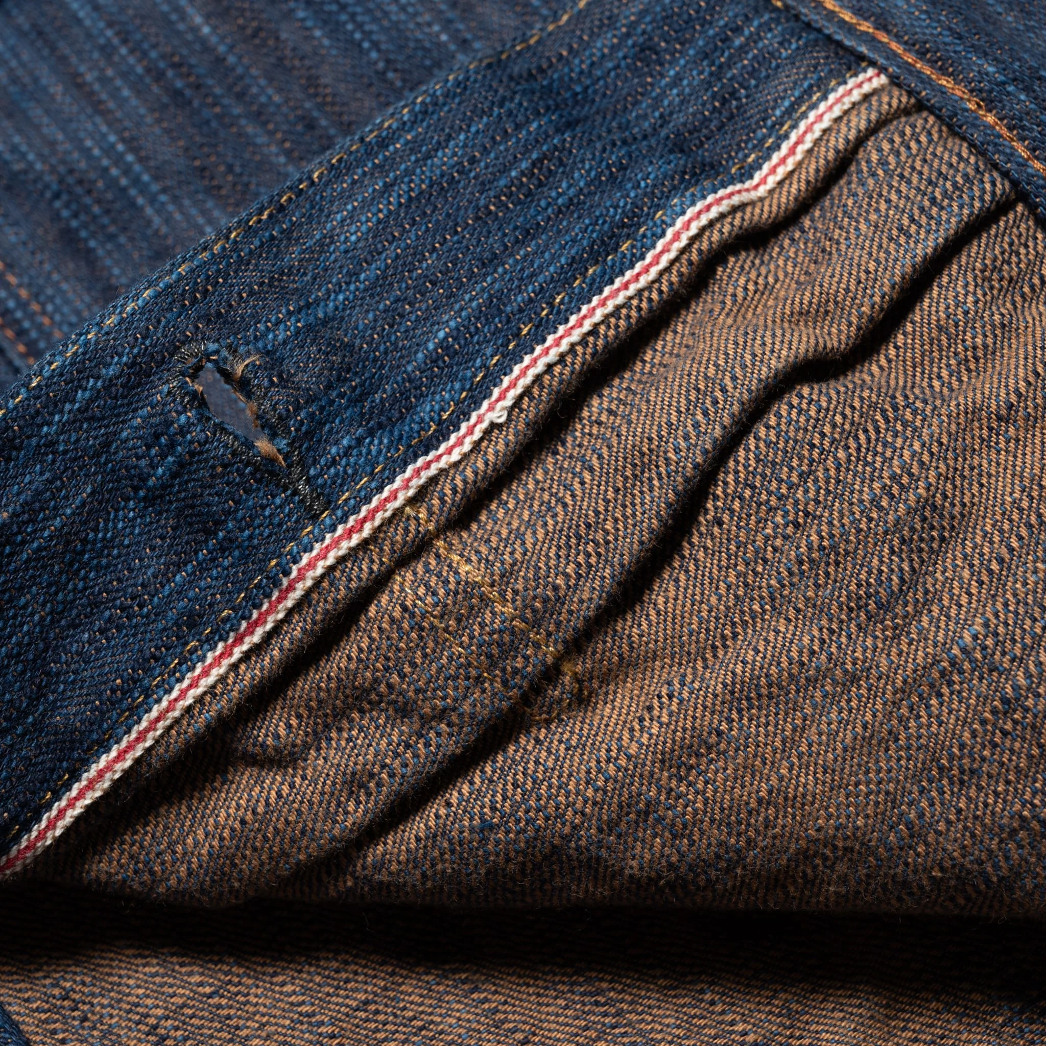 D4615 "Awa Sho-ai Kakishibu" 15oz Natural Indigo Kakishibu Selvedge Denim Type 2 Jacket - Image 9