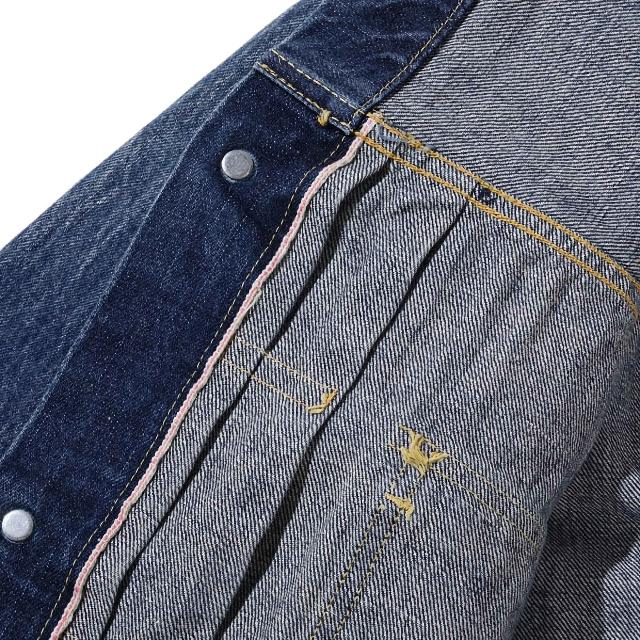 SC11953SW 14.25oz Selvedge Denim 1953 Type II Jacket Aged Model - Image 4