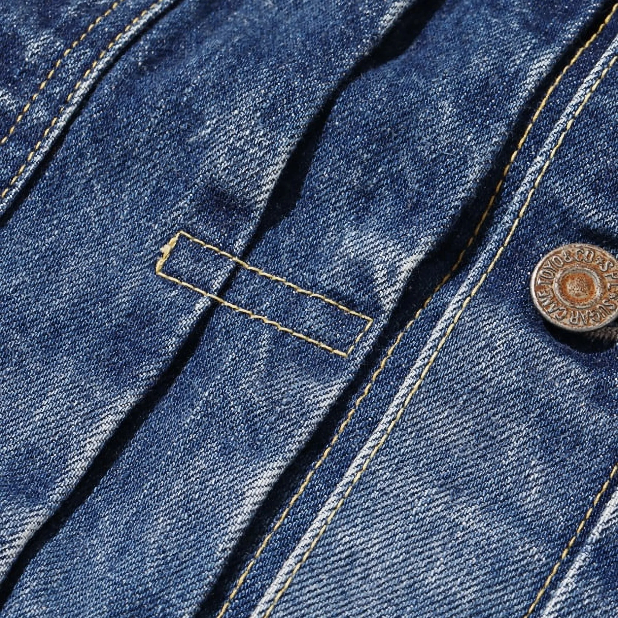SC11953SW 14.25oz Selvedge Denim 1953 Type II Jacket Aged Model - Image 6