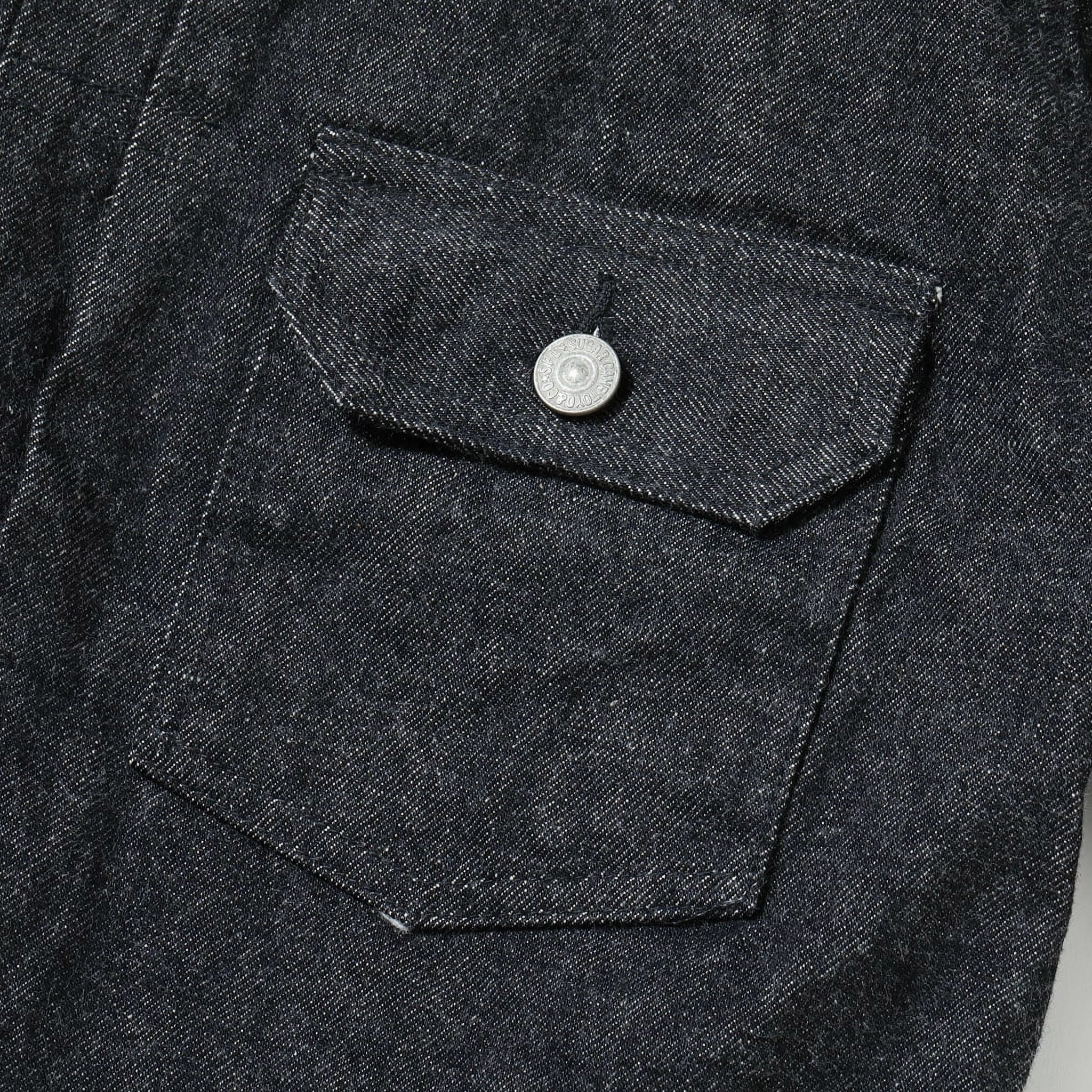 SC15650 14.25oz Black Selvedge Denim Jacket 1953 Model - Image 6