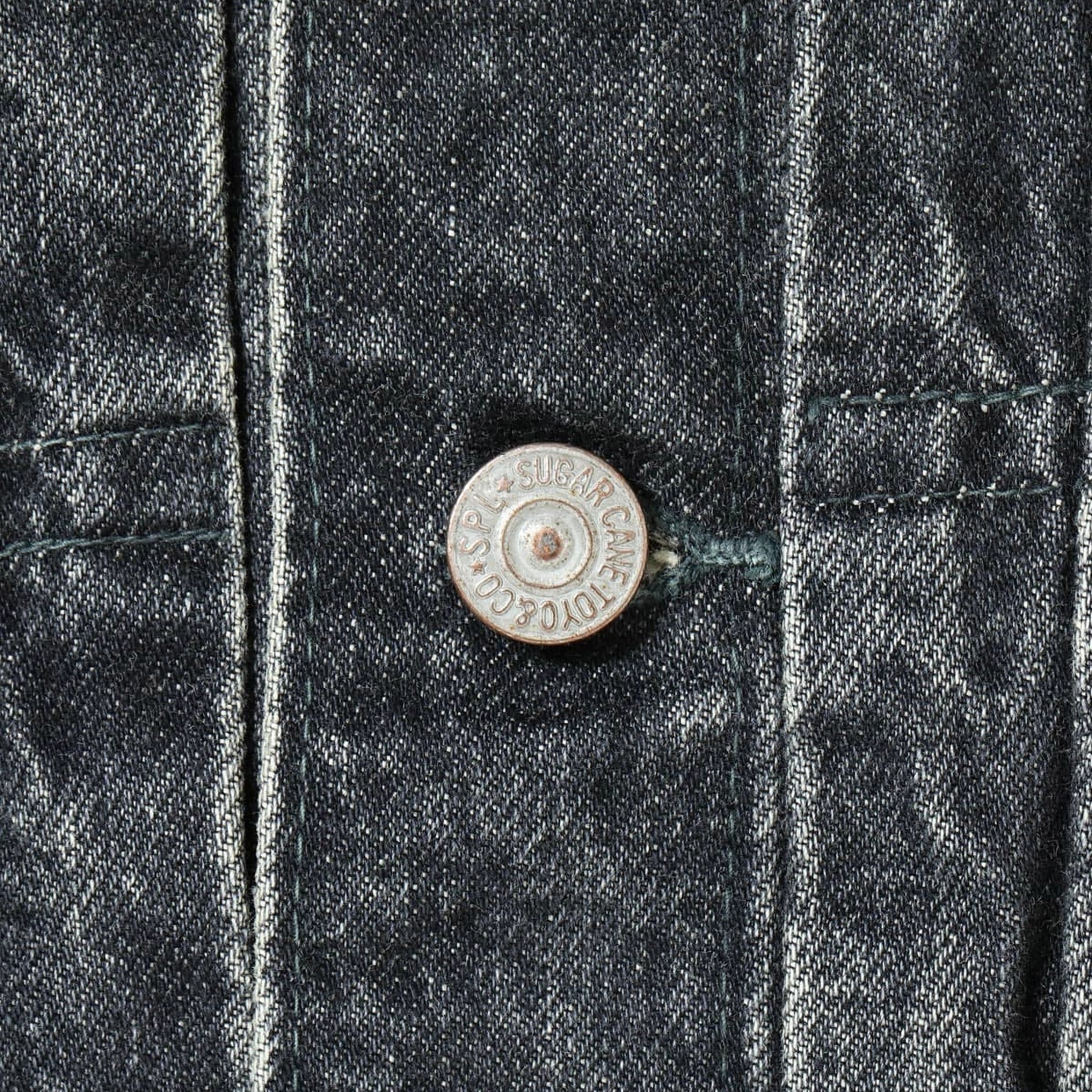 SC15650H 14.25oz Black Selvedge Denim Jacket 1953 Aged Model - Image 4