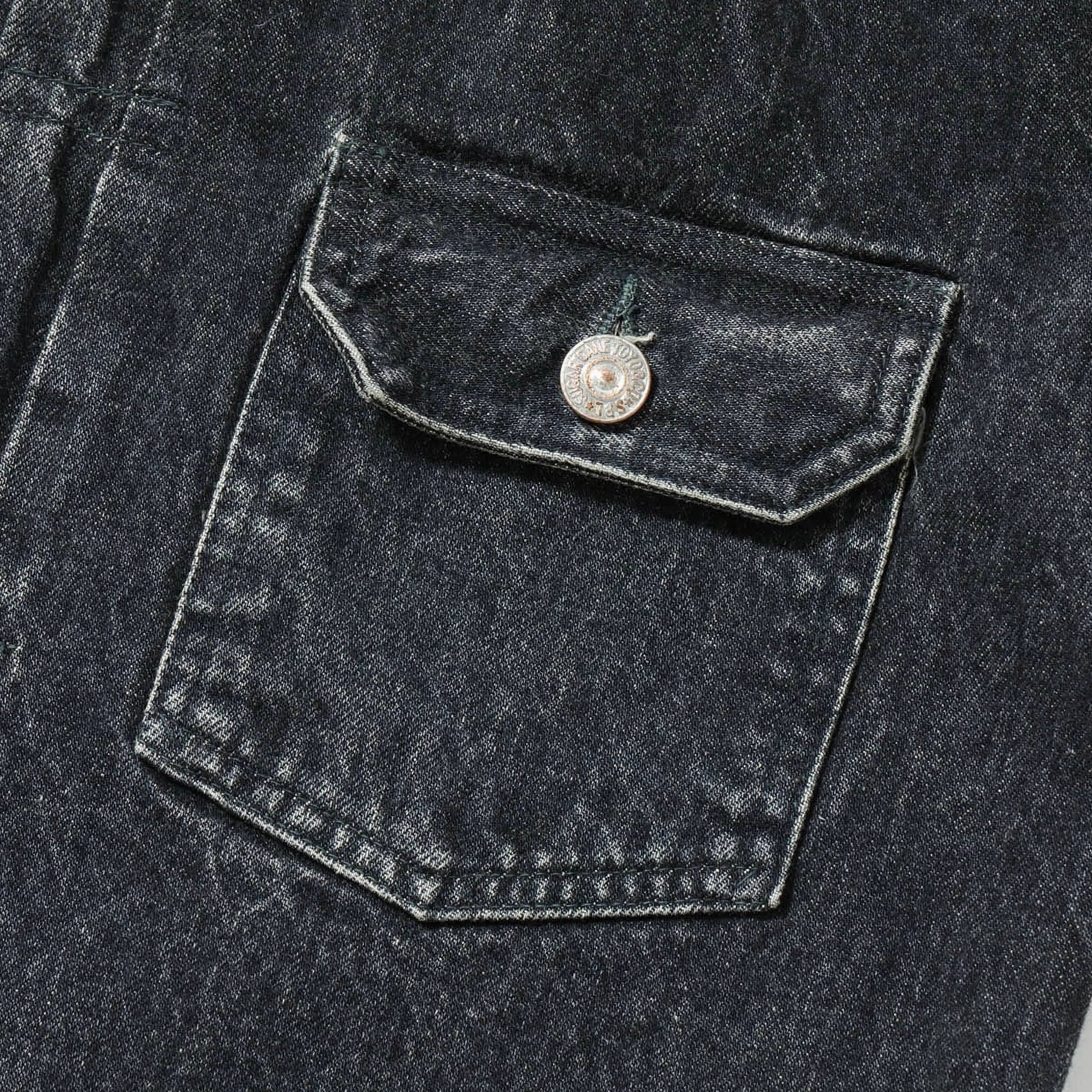 SC15650H 14.25oz Black Selvedge Denim Jacket 1953 Aged Model - Image 5