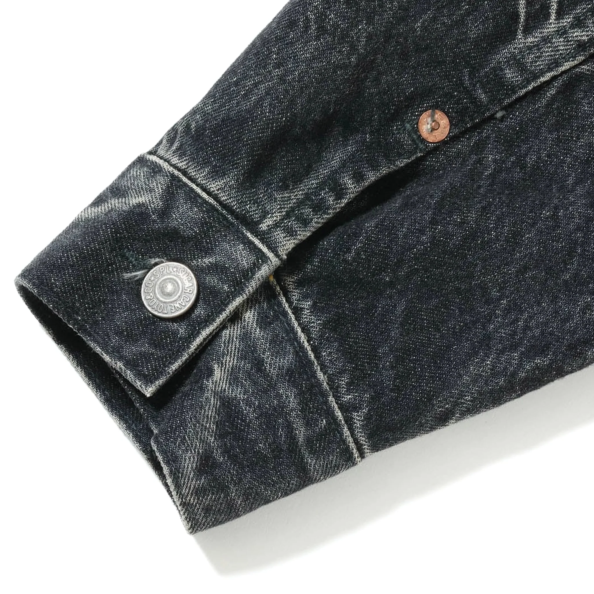 SC15650H 14.25oz Black Selvedge Denim Jacket 1953 Aged Model - Image 8