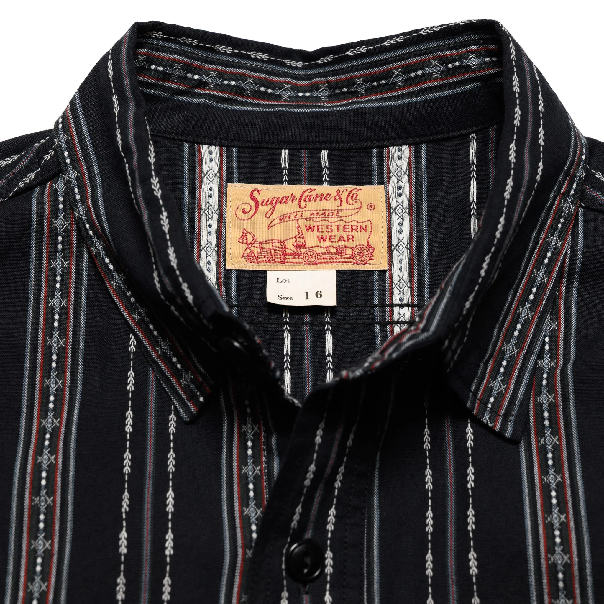 SC29462 Southwestern Dobby Stripe LS Work Shirt - Black - Image 2