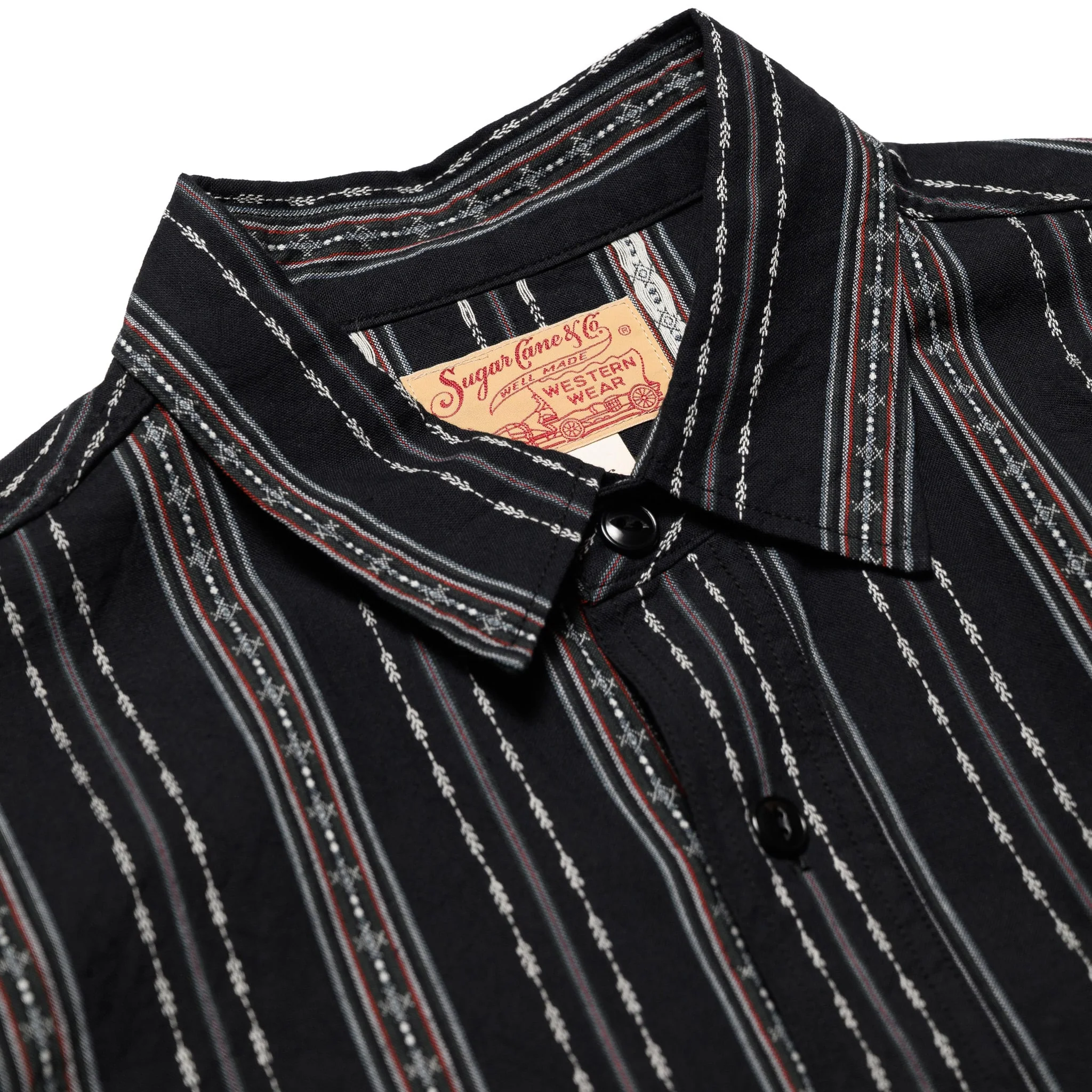 SC29462 Southwestern Dobby Stripe LS Work Shirt - Black - Image 3
