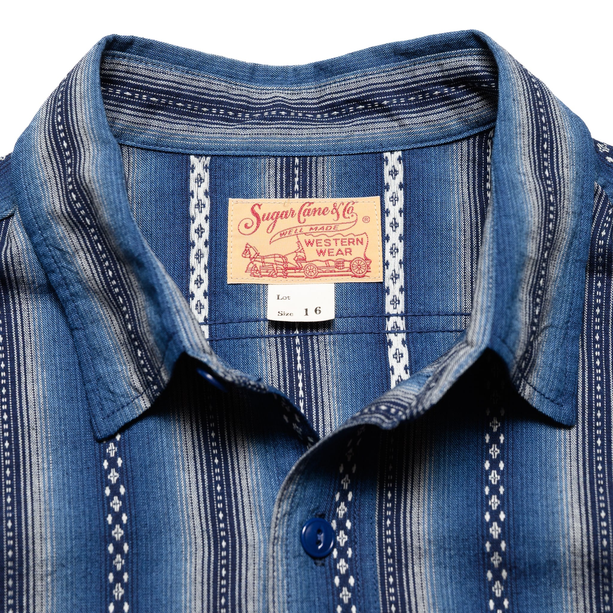 SC29462 Southwestern Dobby Stripe LS Work Shirt - Navy - Image 2