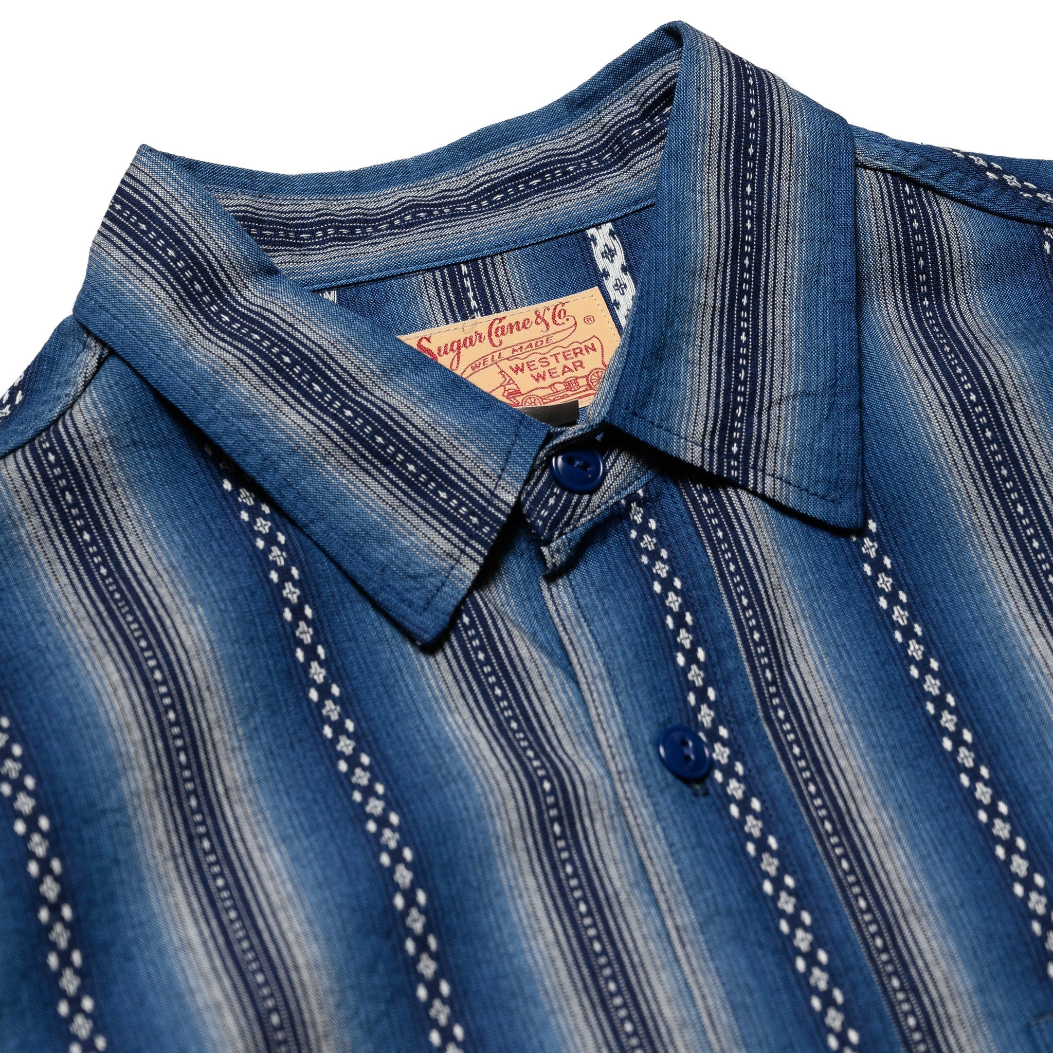 SC29462 Southwestern Dobby Stripe LS Work Shirt - Navy - Image 3