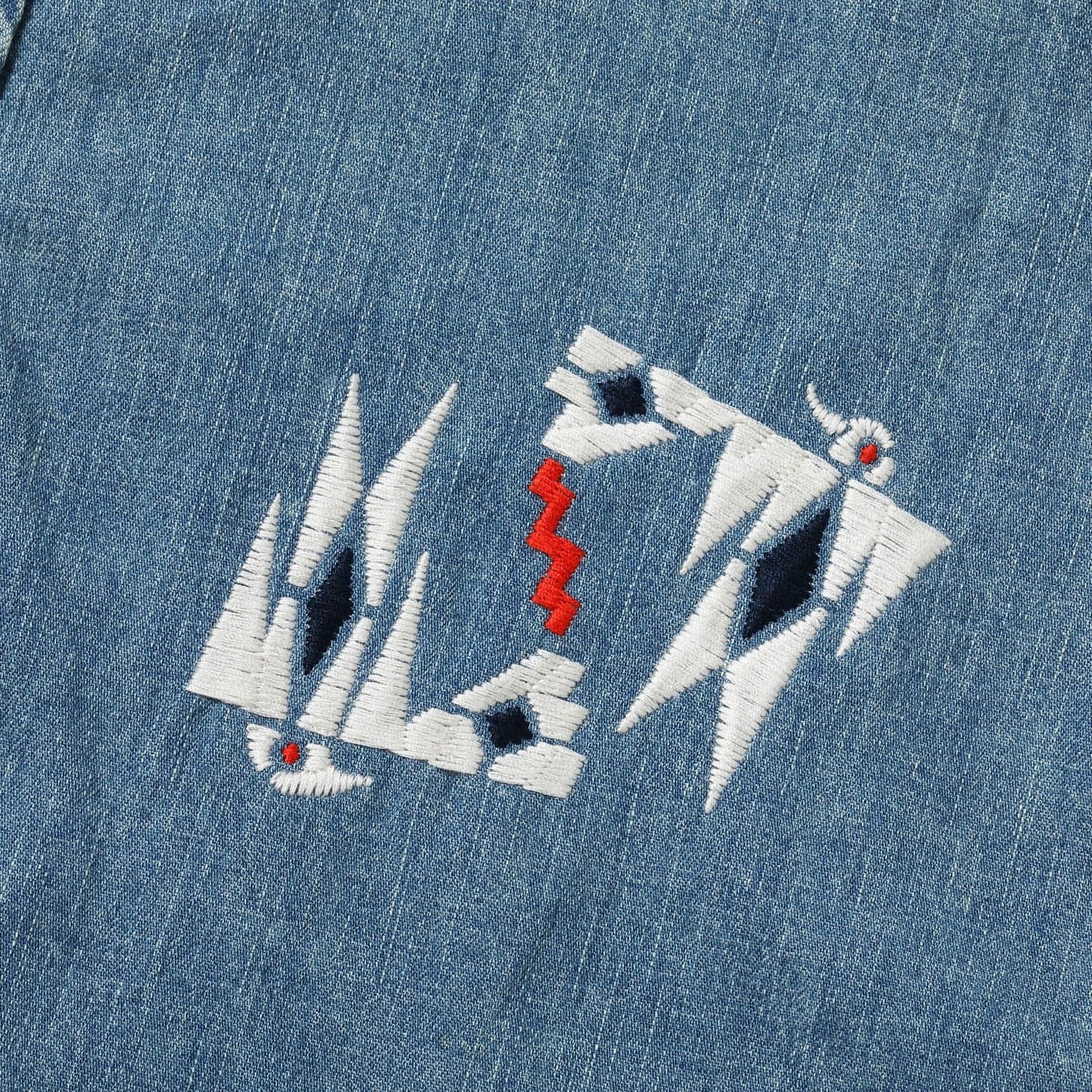 SC29473 Blue Denim Western Shirt Aged Model Embroidered - Image 10