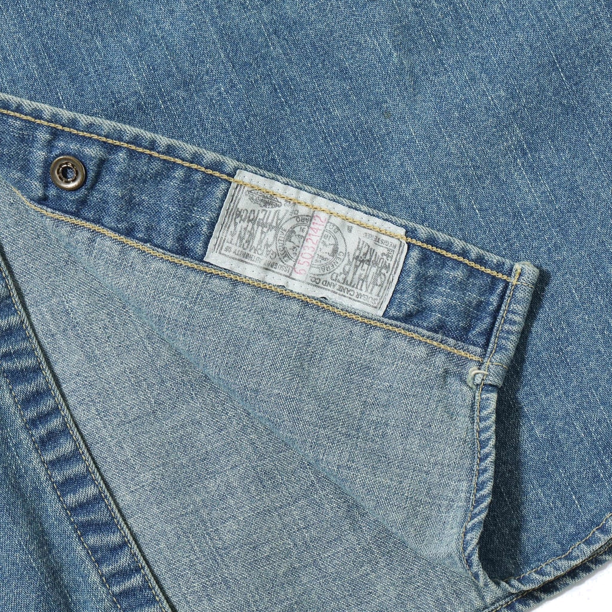 SC29473 Blue Denim Western Shirt Aged Model Embroidered - Image 6