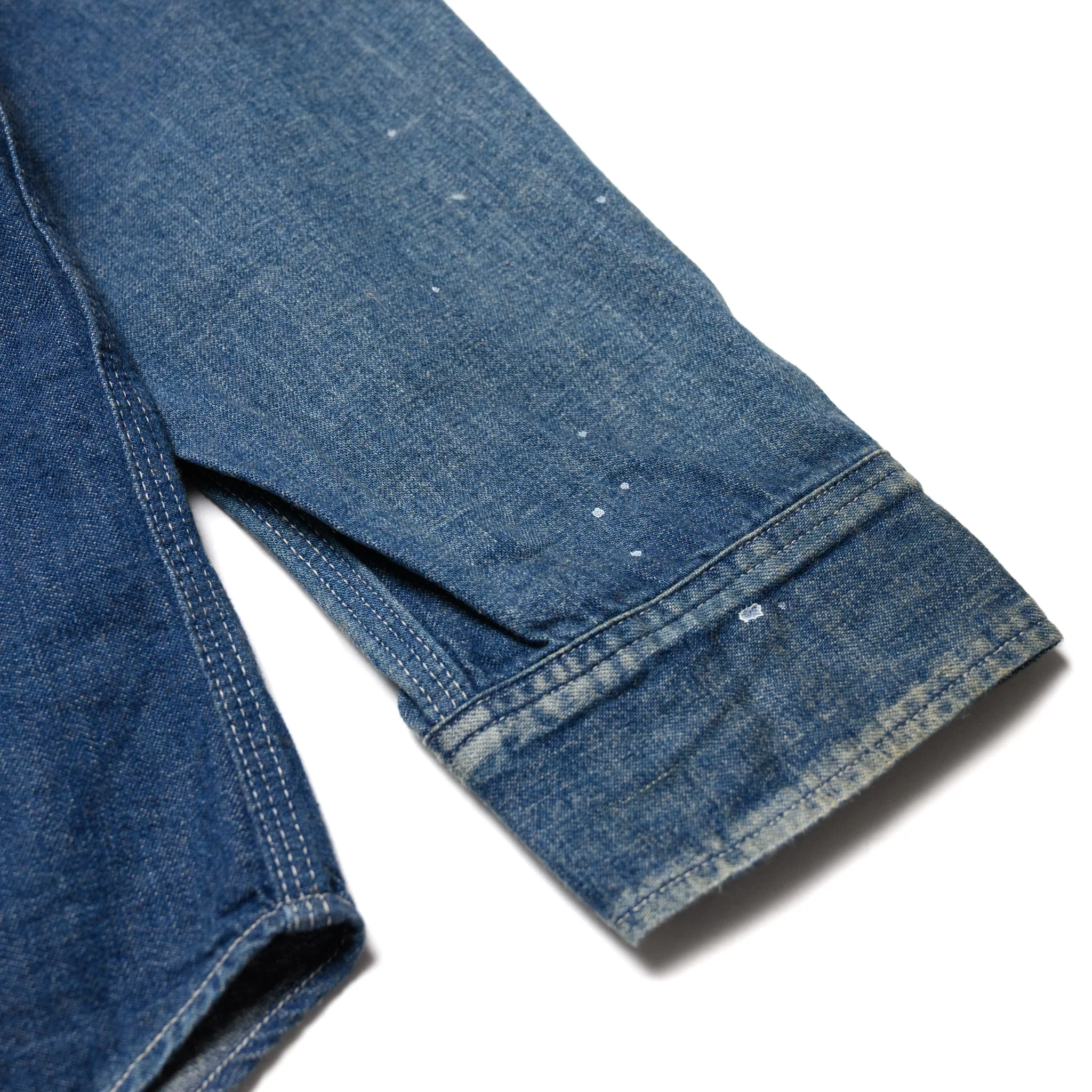 SC29474 Blue Denim Work Shirt Aged Model - Image 10