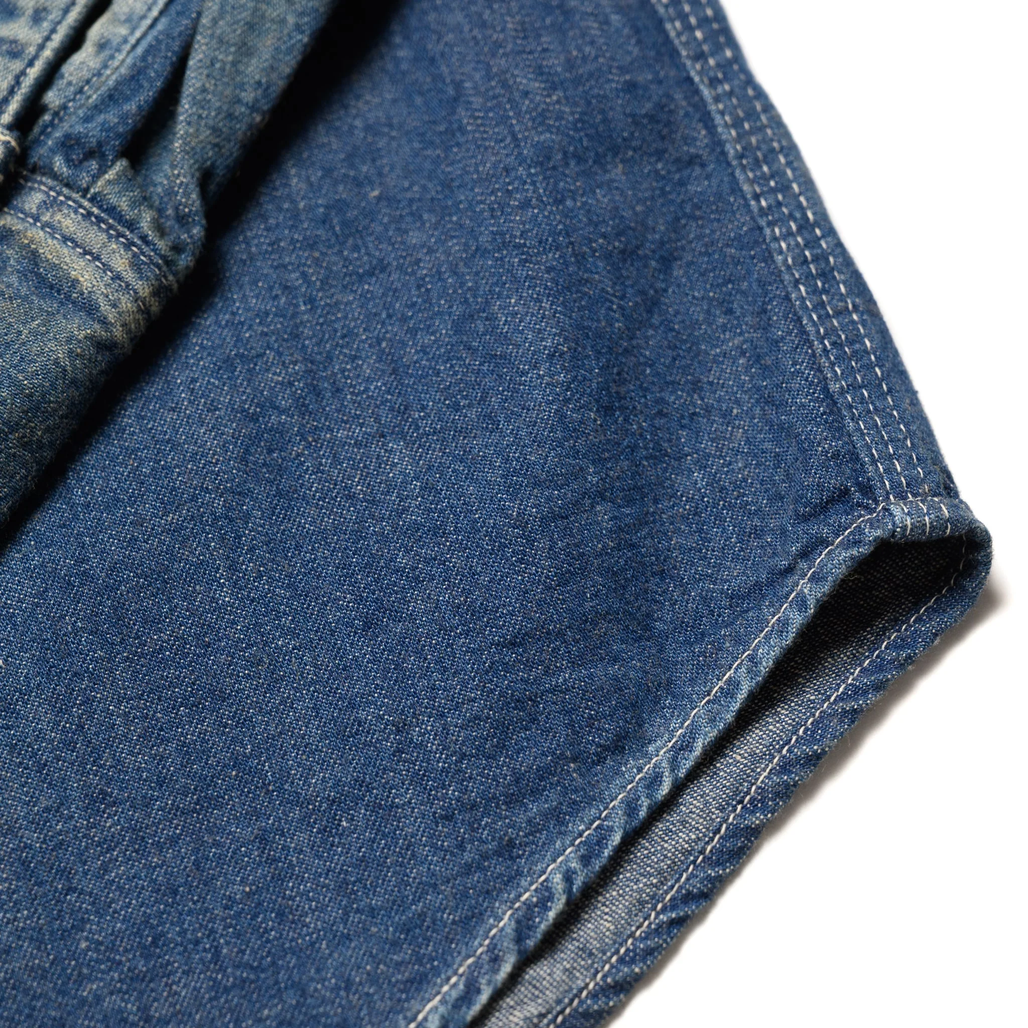 SC29474 Blue Denim Work Shirt Aged Model - Image 13