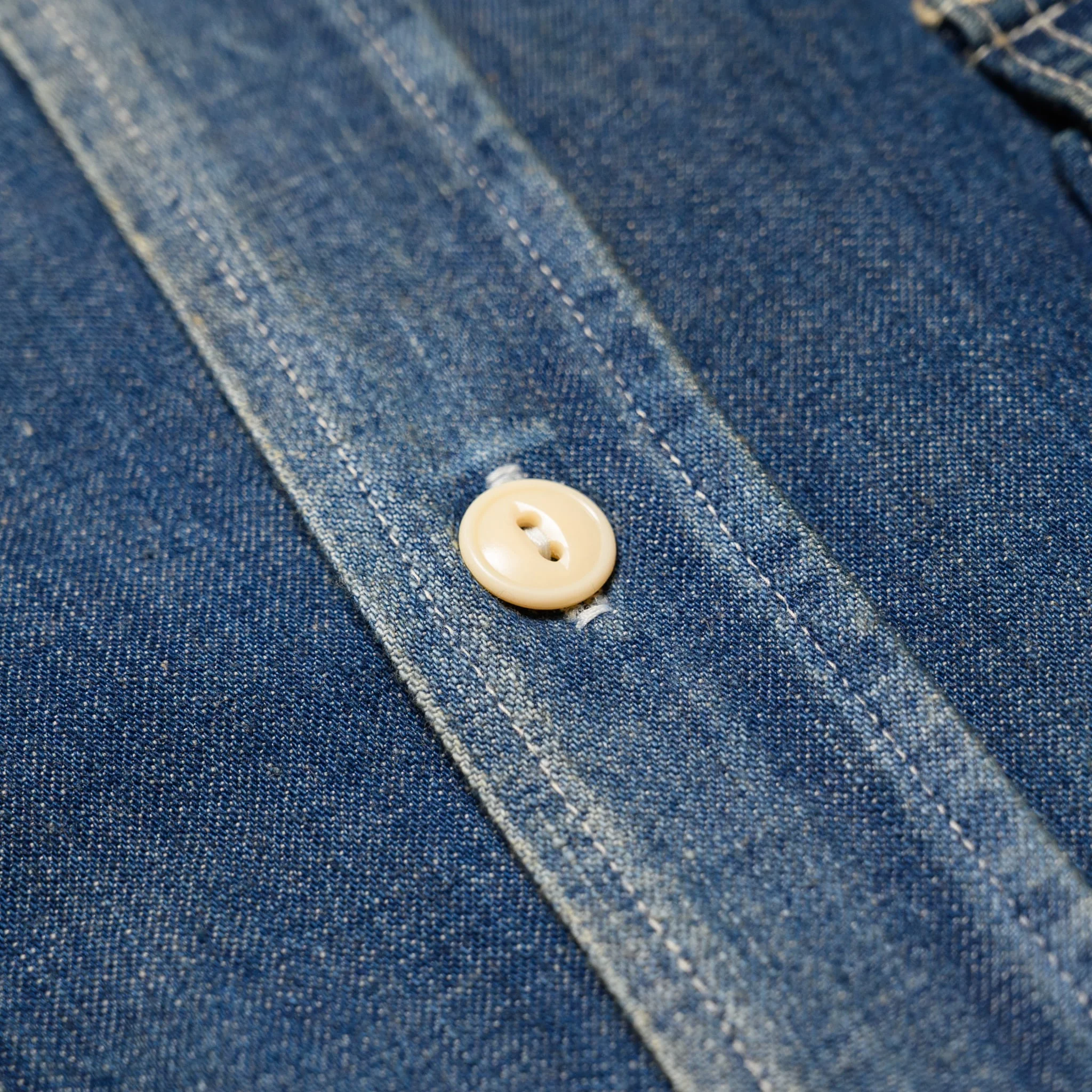 SC29474 Blue Denim Work Shirt Aged Model - Image 14