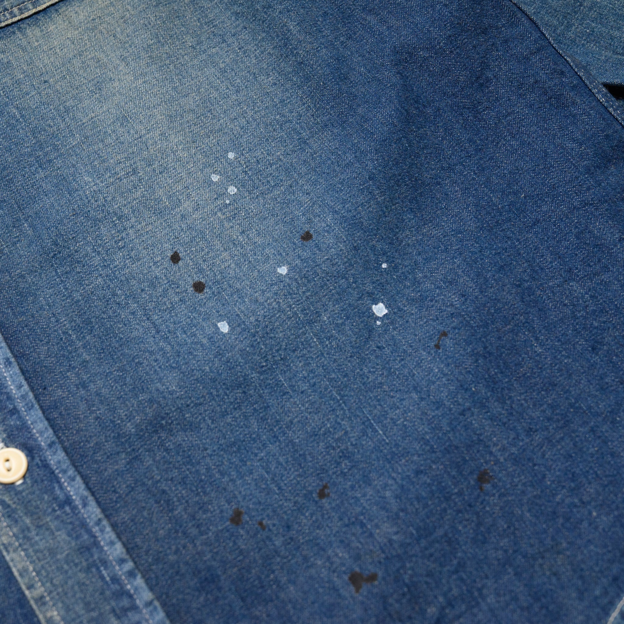 SC29474 Blue Denim Work Shirt Aged Model - Image 8