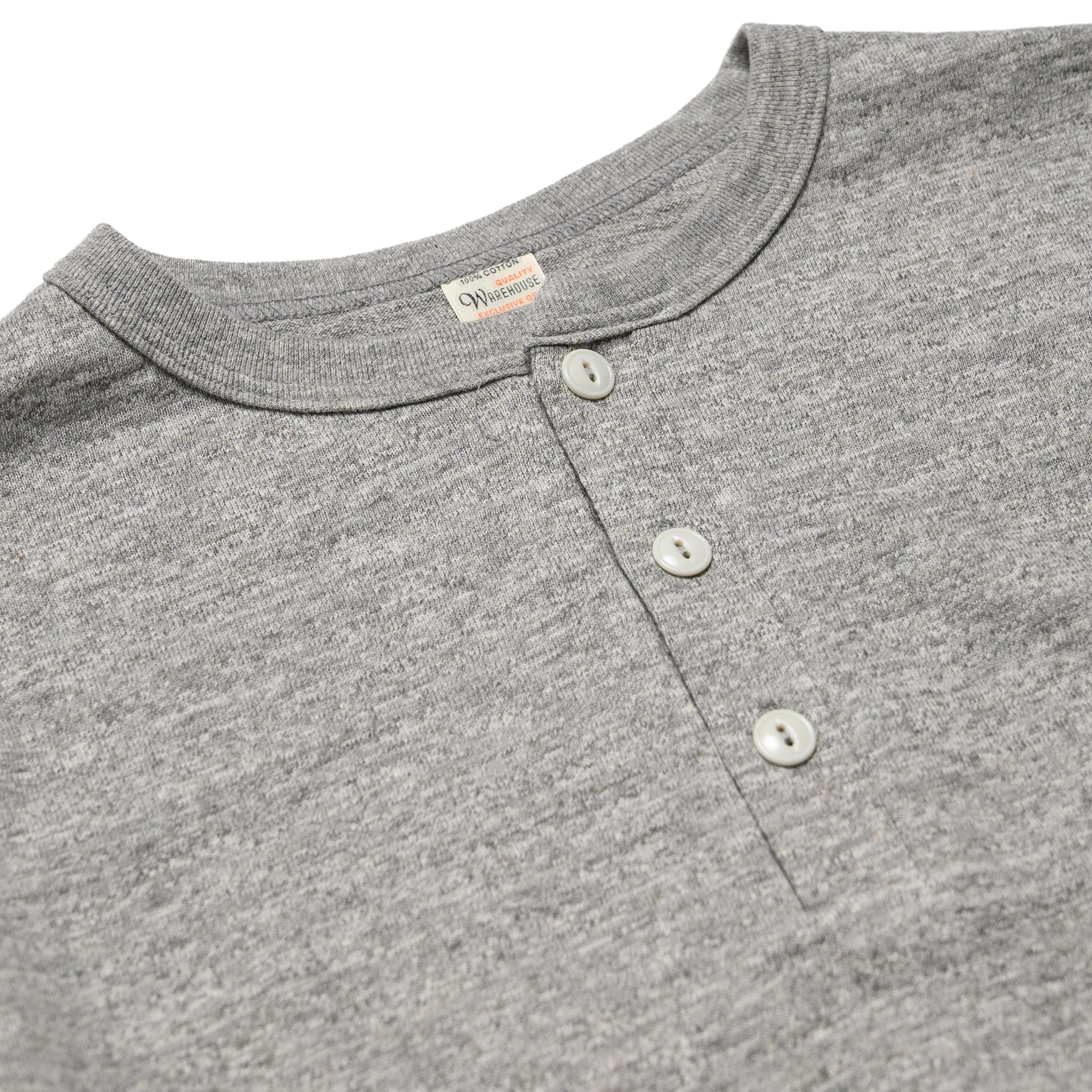 5907 Long Sleeve Henley  - Heather Grey - Image 2