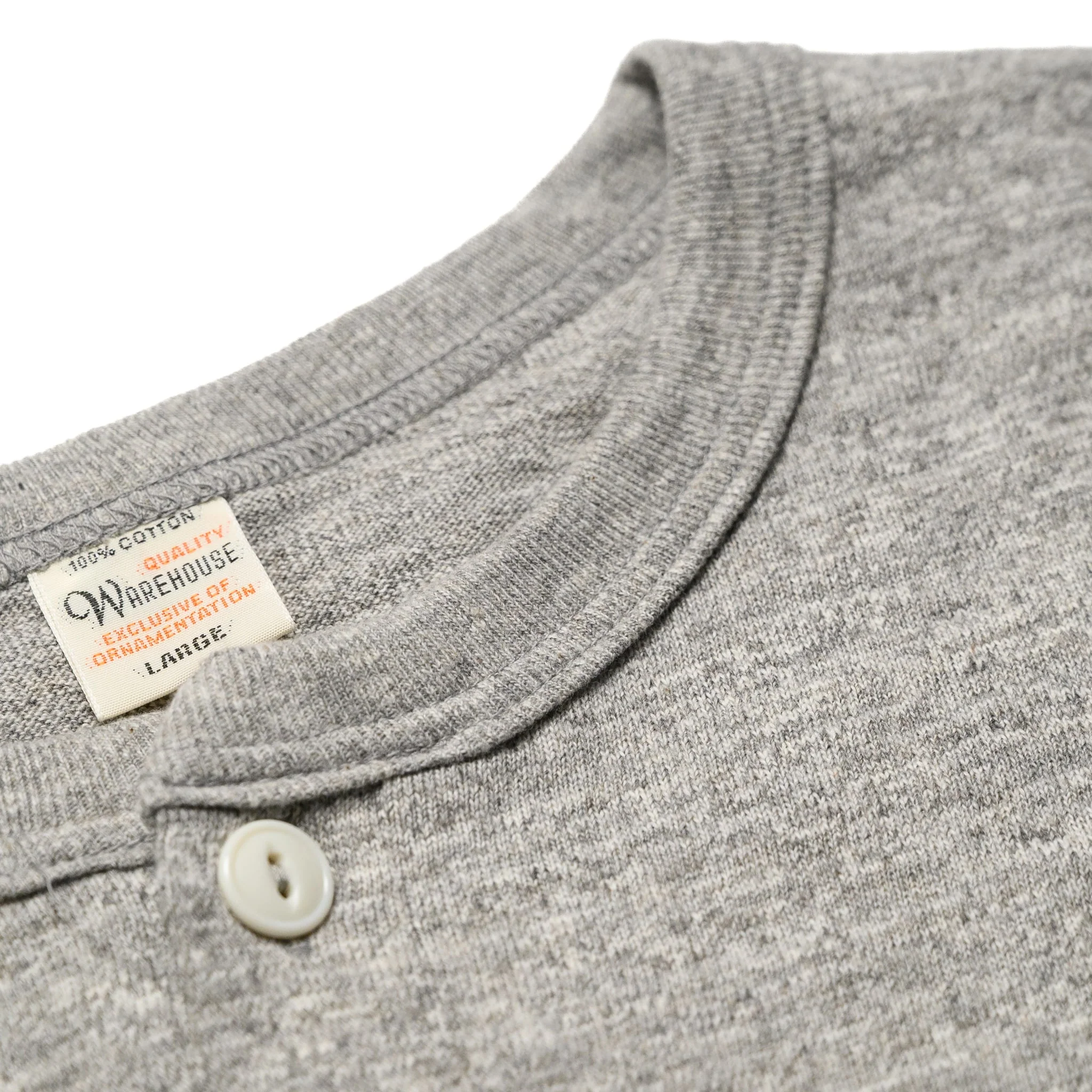 5907 Long Sleeve Henley  - Heather Grey - Image 3