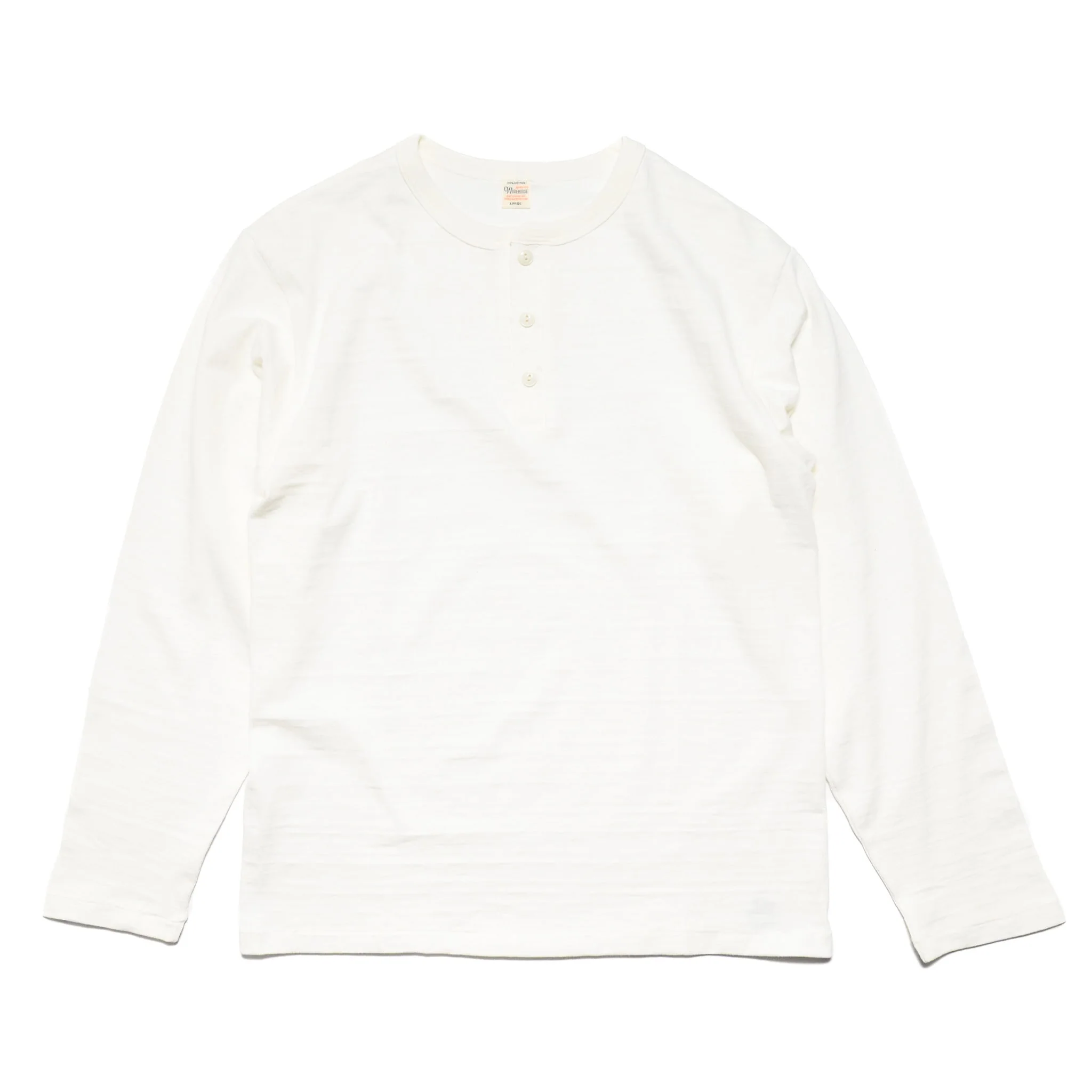 5907 Long Sleeve Henley  - Off White