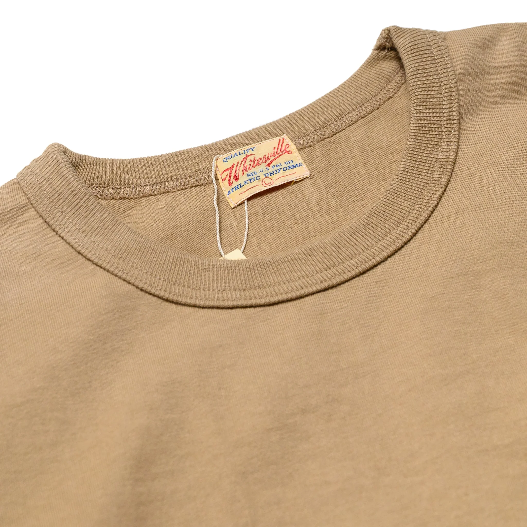 WV68849 Heavyweight Long Sleeve Pocket T-Shirt Beige - Image 2