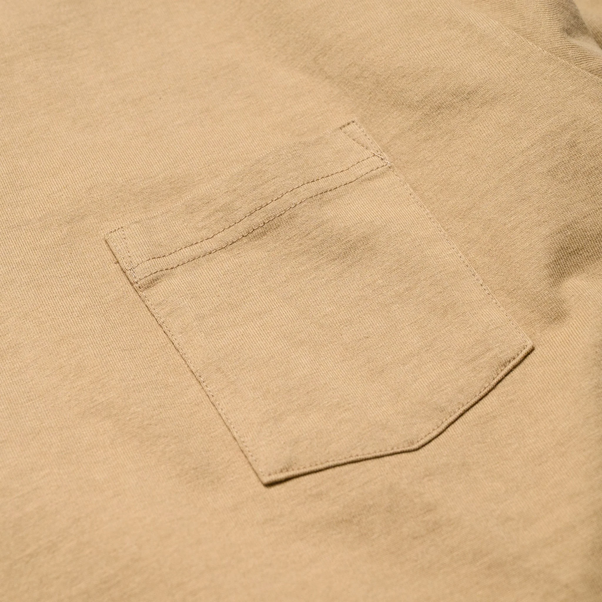 WV68849 Heavyweight Long Sleeve Pocket T-Shirt Beige - Image 3