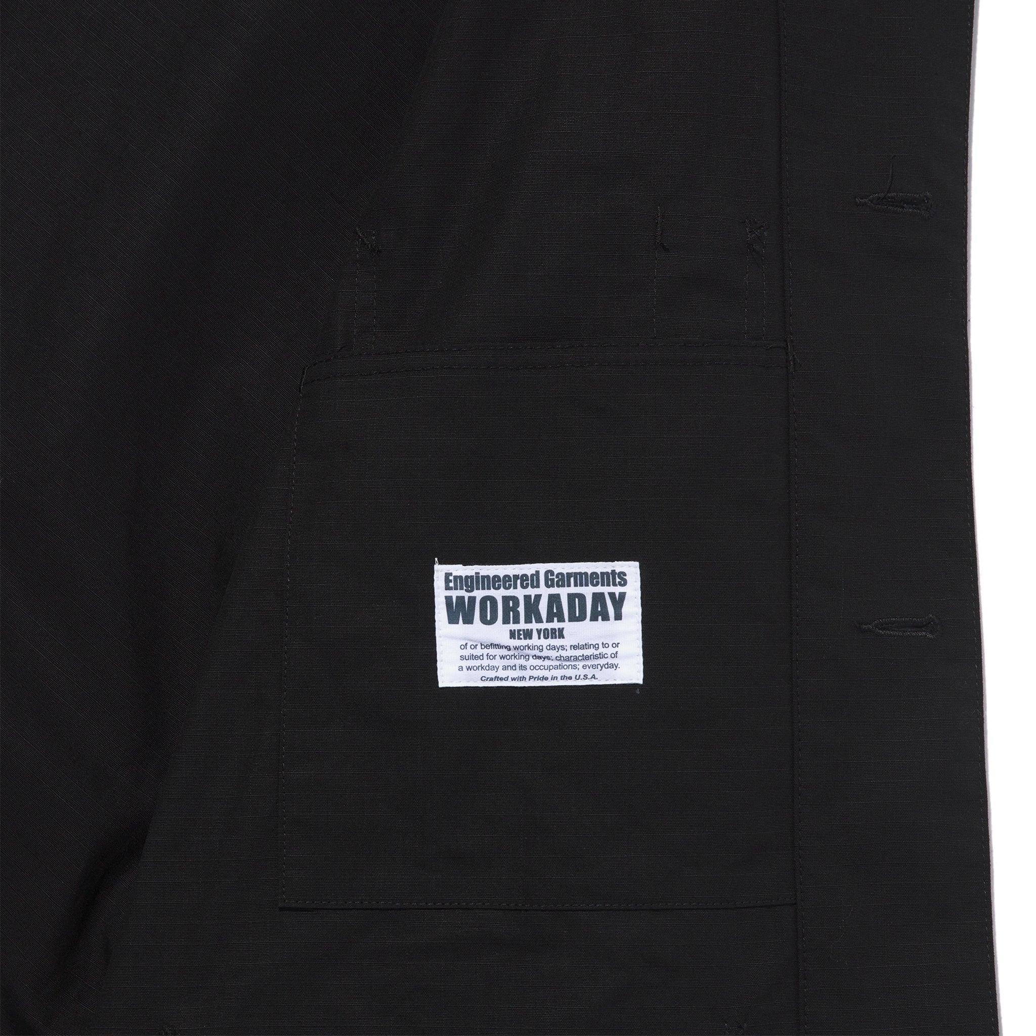Utility Jacket  - Black Cotton Ripstop - Image 3